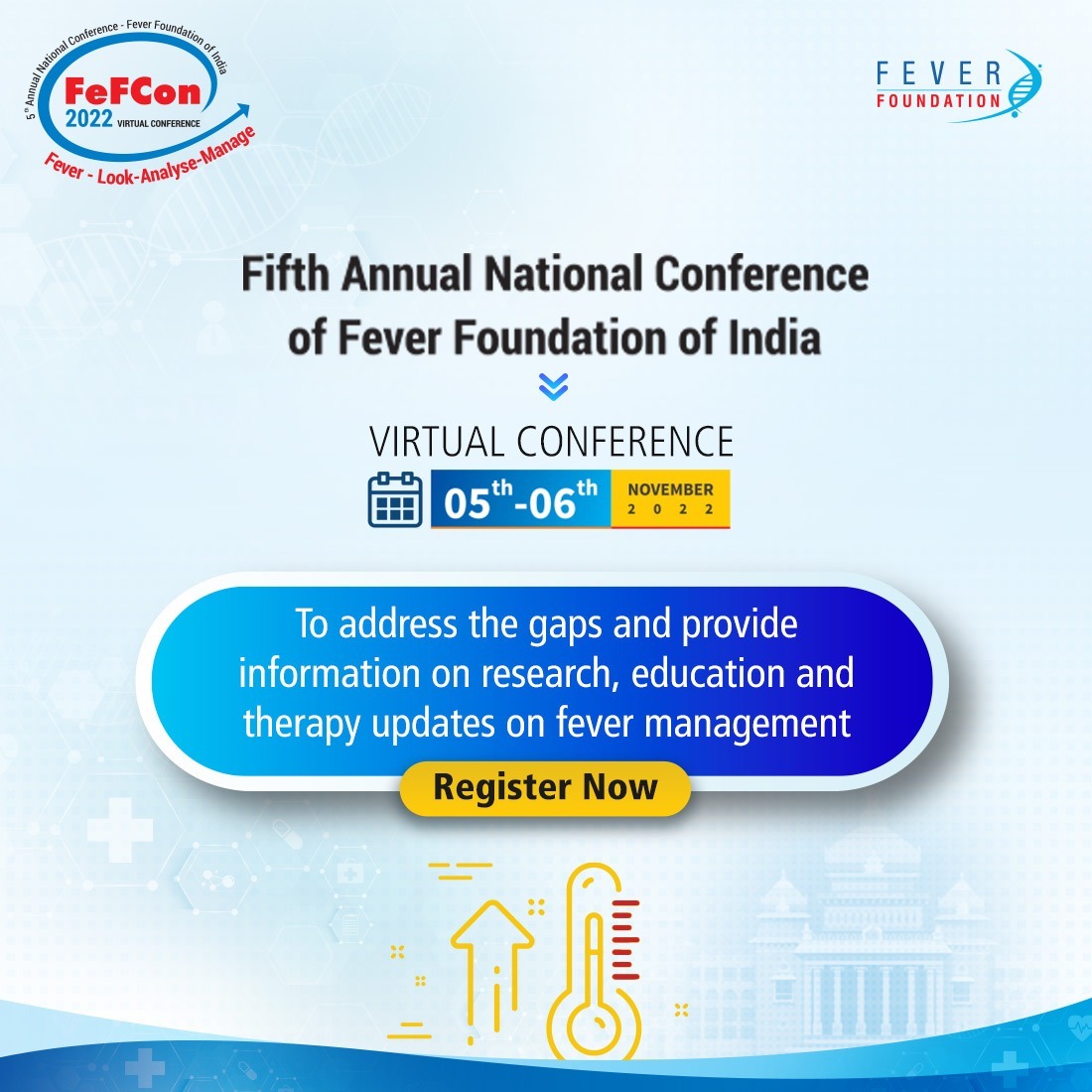 FeverFoundation's tweet image. Register today to be a part of the FeFCon 2022 and learn about the emergence of MonkeyPox, Haemorrhagic Fevers and the Future of Fever Management.

Click here: lnkd.in/eShdgy3T

#FeFCon2022
#FeverManagement
#FeverFoundationOfIndia