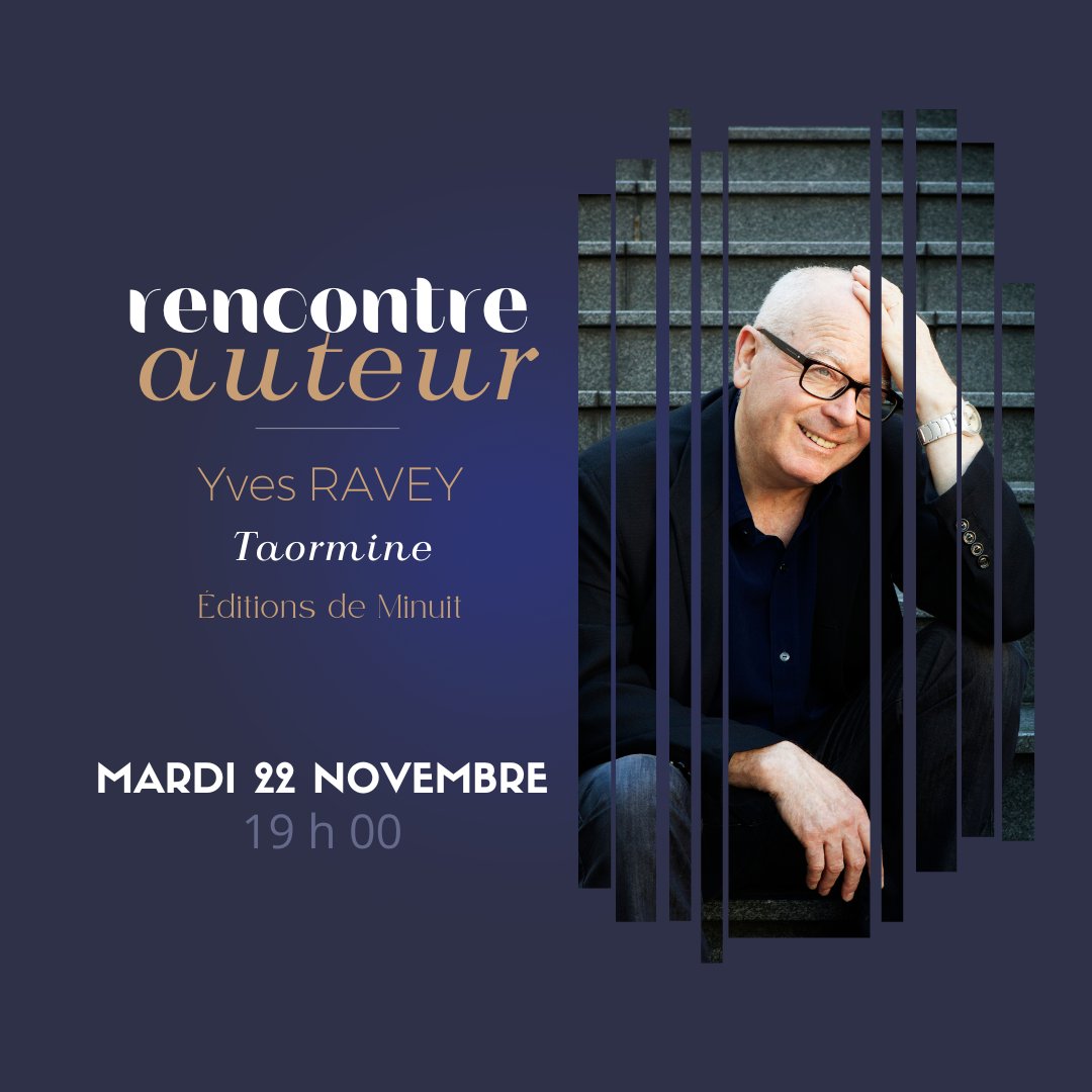 LibrairieRyst's tweet photo. Dernière rencontre du mois, nous avons le plaisir de recevoir Yves Ravey ce mardi 22 novembre à 19 h 00 pour son roman "Taormine".
#YvesRavey #librairiesindependantes #librairieryst #ryst #cherbourgencotentin #lesrencontresdelalibrairie https://t.co/i5WMN25bQc