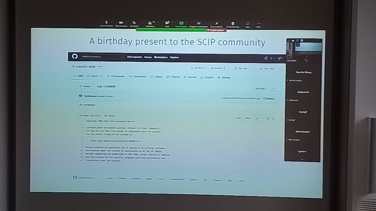And big first announcement, SCIP is since today midnight a truly open-source project under the Apache 2.0 license