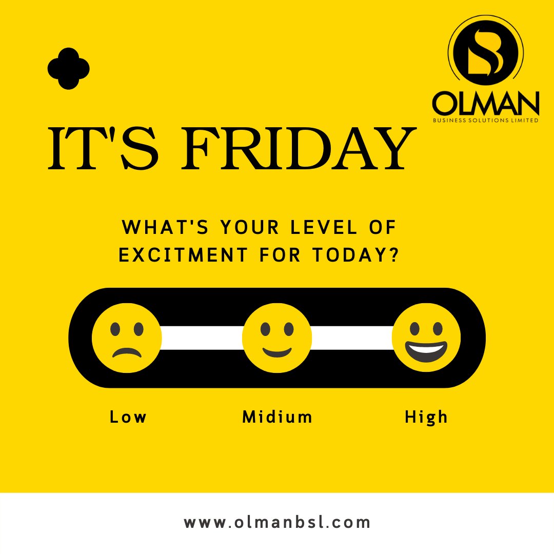 Olmanbsl's tweet photo. TGIF …. what's your level of excitement today being Friday , lets hear your answer in the comment section. #olmanbsl #tgif #fridayquestion #weekendvibes https://t.co/IpcP80rdsq