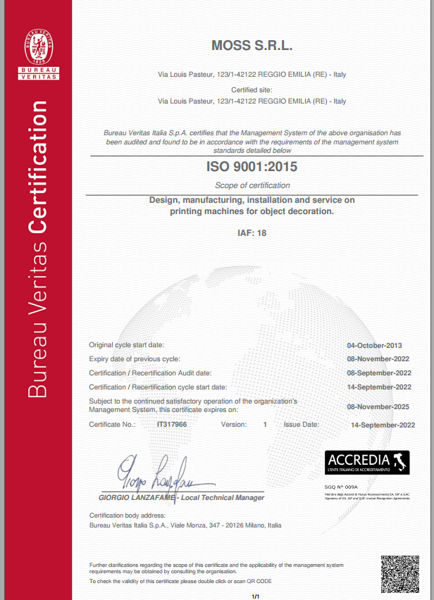 MossItaly's tweet photo. @bureauveritas has recently released @MossItaly the certificate for the renewal of the quality certification ISO 9001:2015. 📜
 👉🏼 Discover more at the link: https://t.co/qrqXlpWTpj
#MOSS @ACCREDIA #iso9001 #certification  #quality https://t.co/HwEaAKSVXG