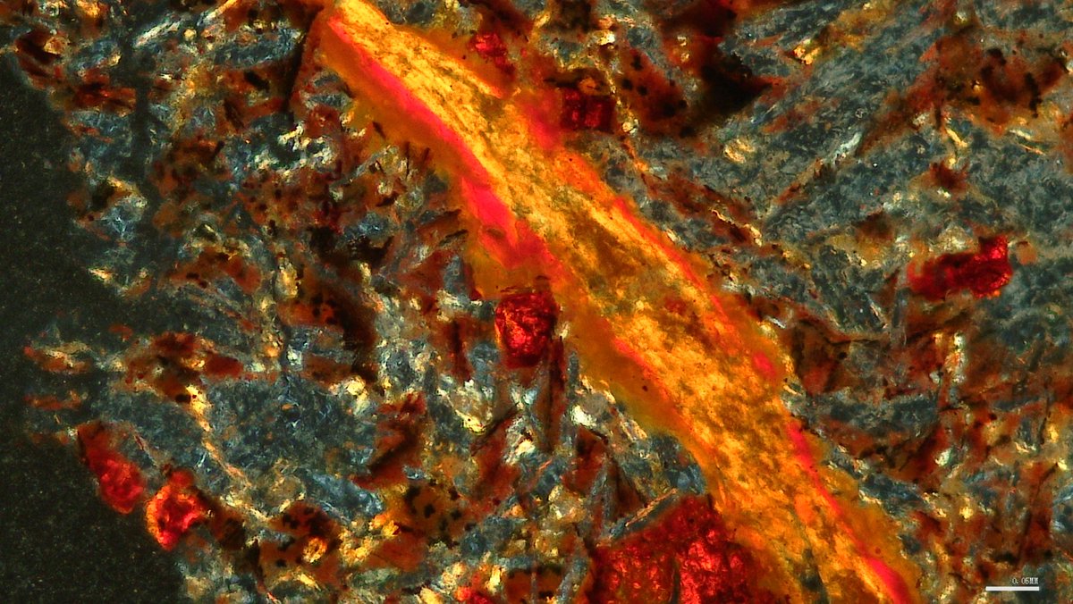 EllenCYYang's tweet photo. #polarizing microscope
#clay illuviation
#iron oxides coating on the edges of the void.
Fig. 1: XPL (10X)
Fig. 2: PPL (10X) https://t.co/ibMTppwPOy