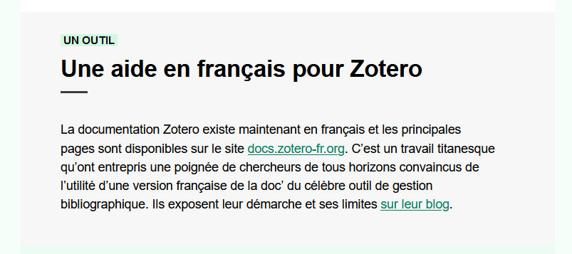 zfrancophone's tweet photo. [Ils en parlent !] Merci 👍à @themeta_news ("le journal pro chercheur") de signaler dans sa newsletter TMN Vendredi du 04.11.22 le travail de (re)mise en ligne de la documentation #zotero fr 🇫🇷  https://t.co/FBR4bGZVzt !
(la team est plus Personnels support, mais on prend 😉) https://t.co/HQlgHNhofg