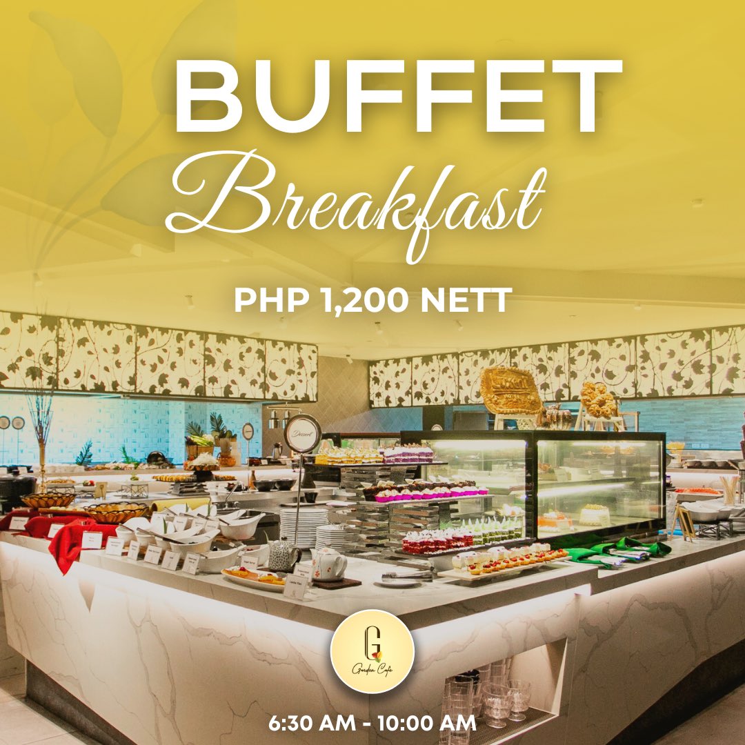 LuxentHotel's tweet photo. Start your day with a satisfying breakfast.

Enjoy our buffet breakfast for only 1,200 or you may book one of our promo rooms inclusive with breakfast at Garden Cafe.

Reserve yours now, call 8863-7777 or send us a DM, viber us at 0917 315 5561, or visit https://t.co/YHrdSPJsfE. https://t.co/9B1EcEKWdG