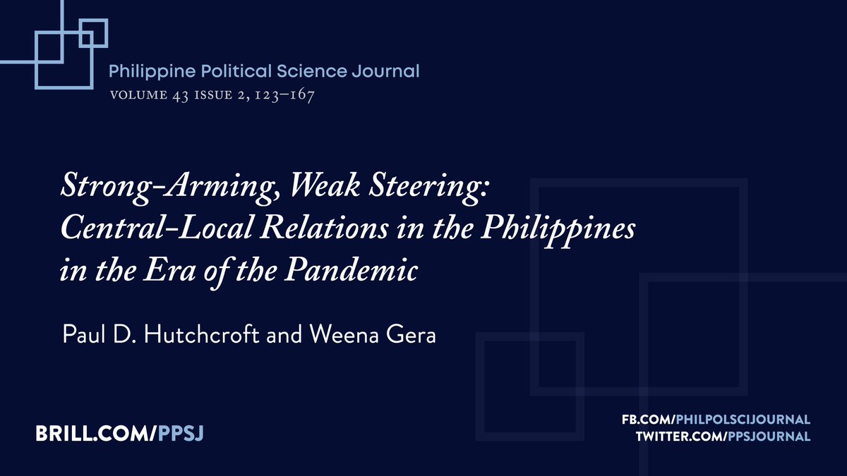 PPSJournal's tweet photo. In this article, Paul D Hutchcroft and Weena Gera argue that strong-arming is no substitute for effective central steering – whether in responding to this crisis or to other crises that may emerge in the future.

Read their article: https://t.co/lAKlTTKPMB https://t.co/jqKuyuyhN1