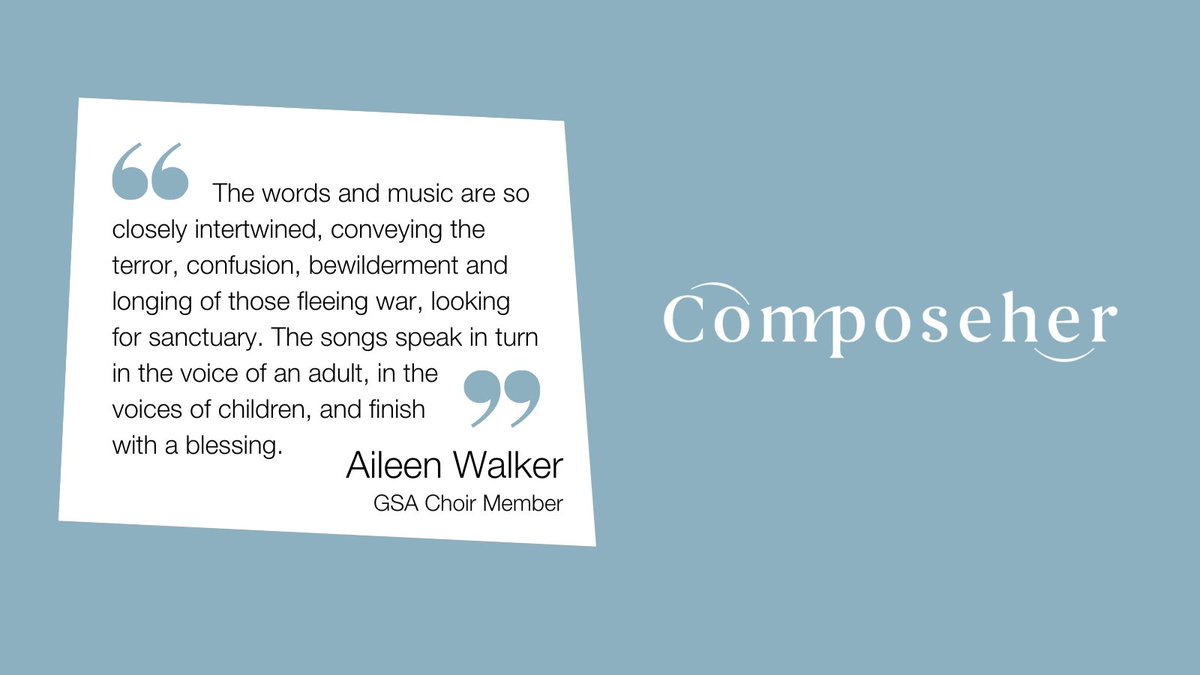 ComposeherUK's tweet image. GSA Choir member Aileen Walker shares her experience of rehearsing ‘The Alphabet of Jasmine’, composed by Dee Isaacs with lyrics by @GerdaStevenson8, in our latest Composeher blog.

👉 bit.ly/3sZ6YJK  🎶🎼
 
#Composeher #GSAChoir #newmusic #glasgow #gsofa #choralmusic