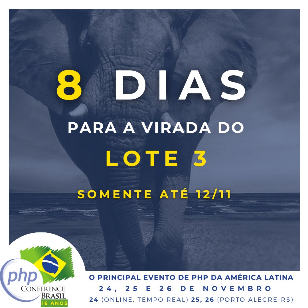 phpconferencebr's tweet image. Em breve, definitivamente, as inscrições serão encerradas...
👉 phpconference.com.br
Garanta o quanto antes a sua participação!!
#php #phpconferencebrasil #phpconferencebr #PortoAlegre #developer #developerphp #laminas #laravel #deuprati #RS #unisinos