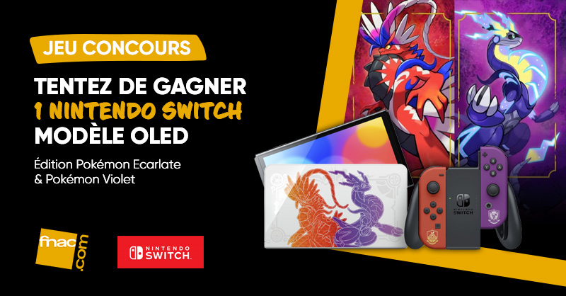 JEU CONCOURS 🎮 | C'est le jour J ! 😍 La console Nintendo Switch modèle OLED édition Pokémon Ecarlate & Pokémon Violet sort ce jour : tentez d'en gagner une ! 🔥 Pour participer : RT + Follow @Fnac. Bonne chance. 🍀 bit.ly/3VwxpDD 👉 Fin du jeu : 11/11 23H59