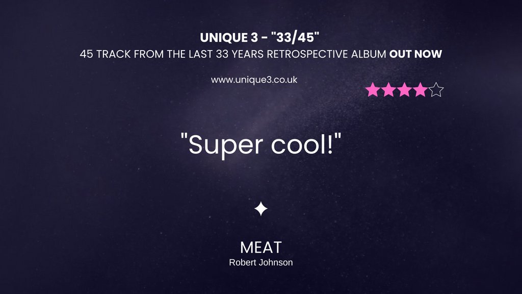 Kindly supported by MEAT, Edzy Unique 3’s forty-five track, thirty-three years retrospective album, “33/45” is now available on Originator Sound Records. Links to the album on all sales platforms is here - unique3.co.uk/buy-3345-album… @djmeatofficial #deephouse #bass #techno