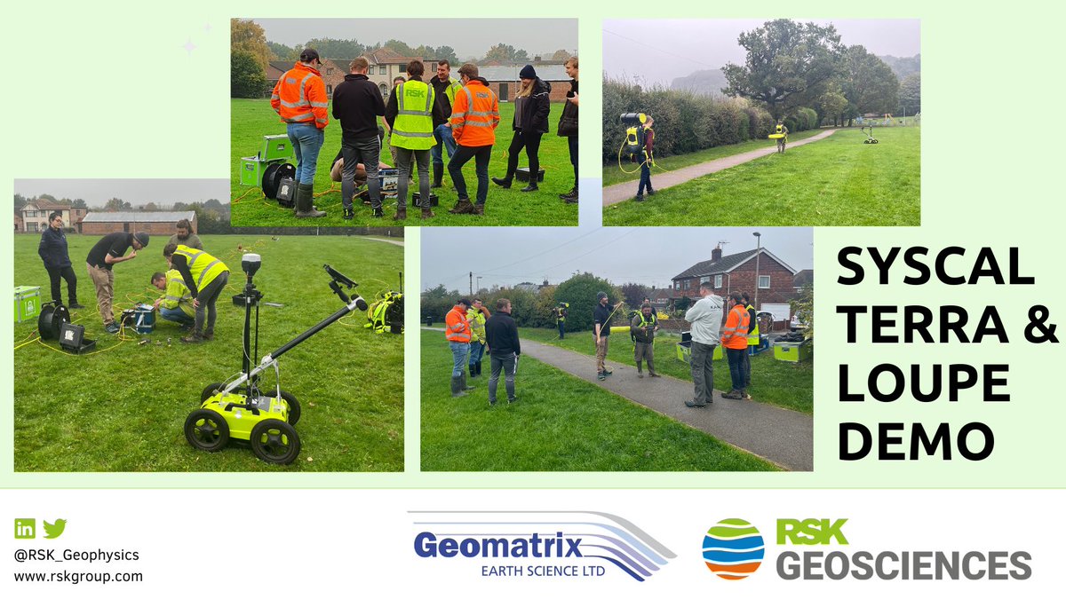 RSK Geophysics (@rsk_geophysics) on Twitter photo Thank you to <a href="/GeomatrixES/">Geomatrix</a> for the #demonstration for our Northern team of of the <a href="/IrisInstruments/">IRIS Instruments</a> Syscal Terra and the Loupe from Loupe Geophysics 👏
We also got to have a little go on the PinPointR dual frequency GPR from <a href="/ImpulseRadar/">ImpulseRadar</a>!
#Thankyou Thank you to <a href="/GeomatrixES/">Geomatrix</a> for the #demonstration for our Northern team of of the <a href="/IrisInstruments/">IRIS Instruments</a> Syscal Terra and the Loupe from Loupe Geophysics 👏
We also got to have a little go on the PinPointR dual frequency GPR from <a href="/ImpulseRadar/">ImpulseRadar</a>!
#Thankyou