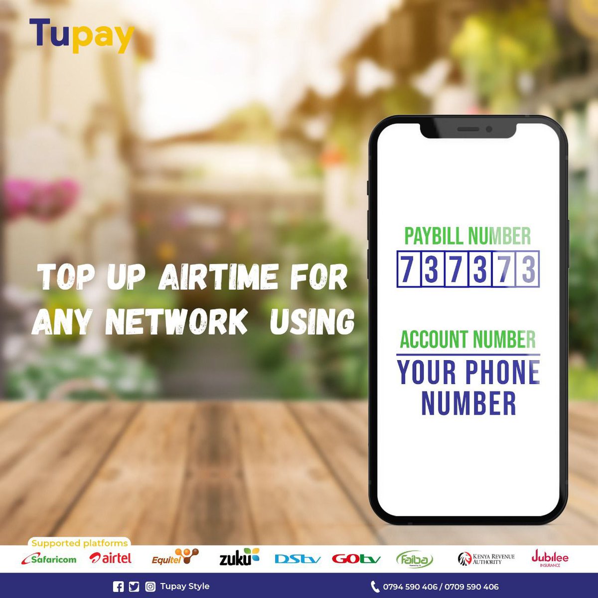 This November, Tubonge na Family and Friends Easy & Conveniently !
Buy Airtime to any Network using Paybill 737373 na inakam chap-chap.

#TillniTill #Tripo73 #November2022