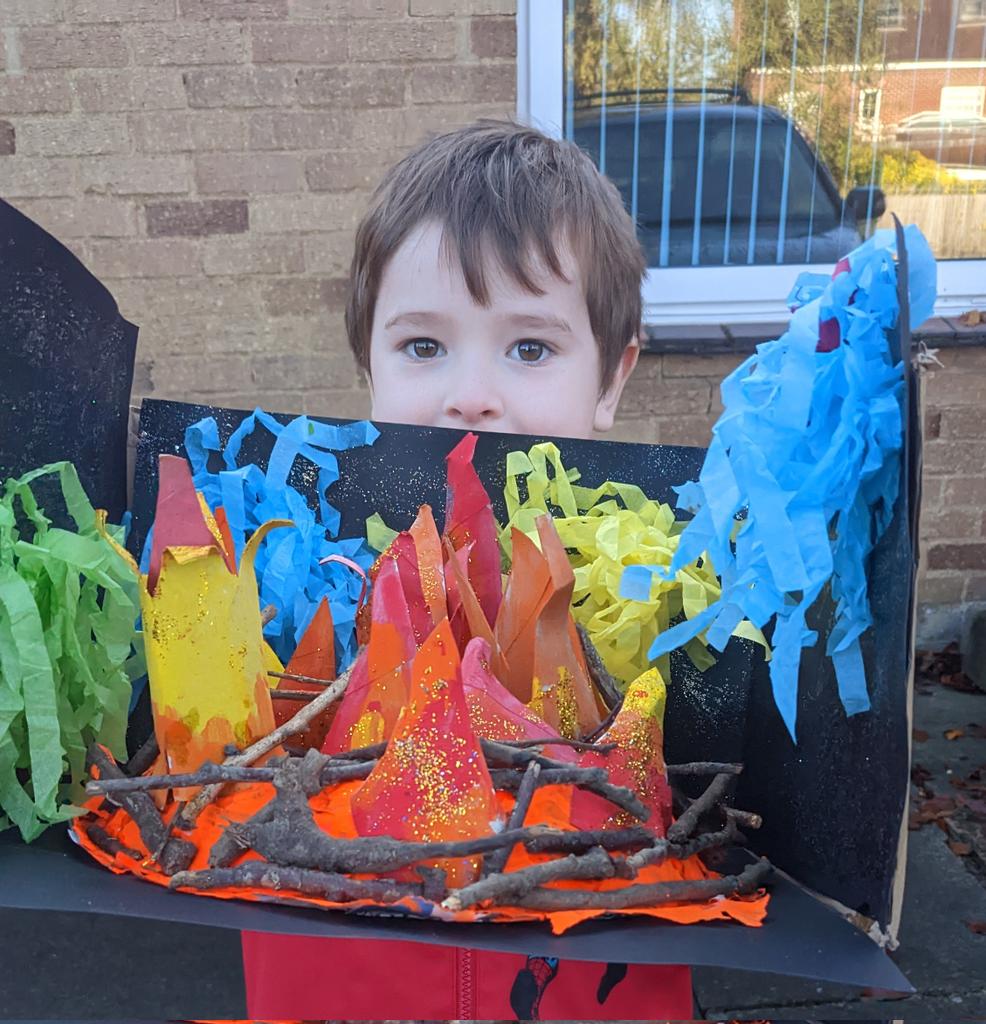 Adam wanted to show you his bonfire night. Just remember he's only 6 people so please try not to criticize. As I'm proud of him