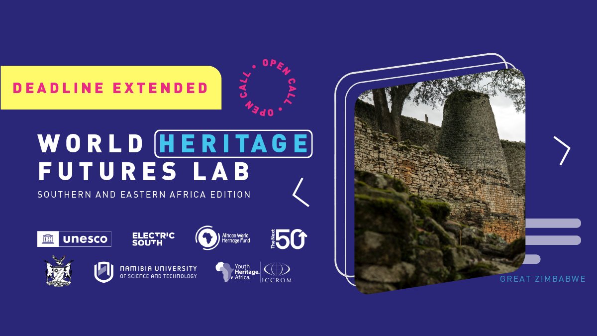 💥💥CALL FOR ENTRY EXTENDED 💥💥
Are you a creative technologist based in Southern &amp; Eastern Africa? Are you interested in using XR technologies to develop new narratives on World Heritage sites in the two regions? Apply NOW to the World Heritage Future Lab