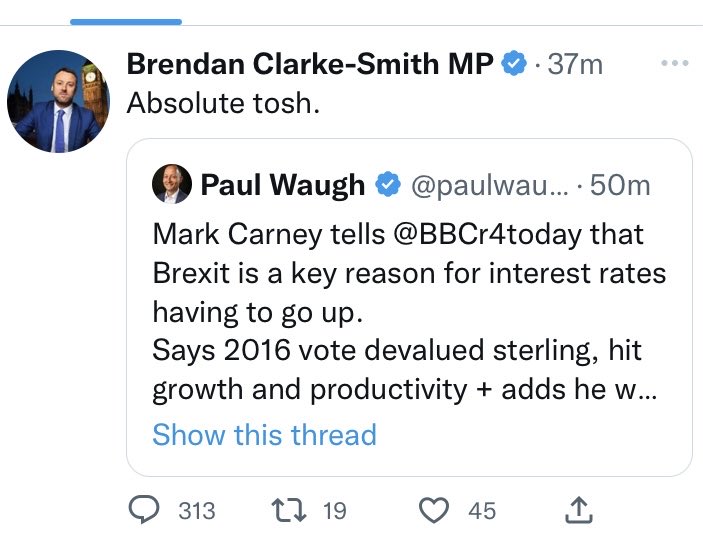 Who to believe? The former chief of the Bank of England, Bank of Canada, and international Financial Stability Board… …or an angry Conservative MP with his detail-free dismissive retort?