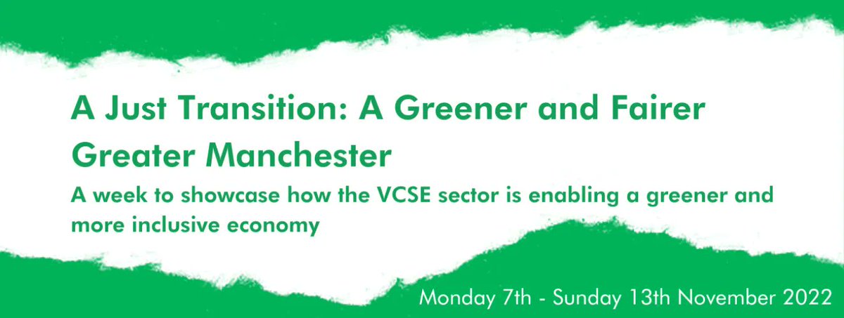 How can #GMVCSE support a Just Transition? @GMCVO & @VCSELeadersGM‘s green week of action is packed with ideas, examples tips and tools to help us. Find out more:  buff.ly/3CvQbCl

#AJustTransitionGM