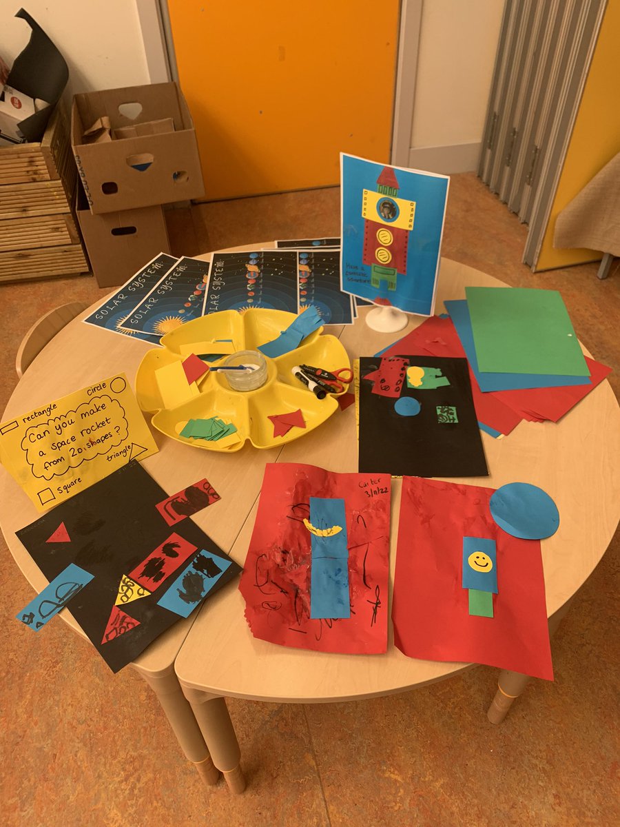 ElcSouthdale's tweet photo. Can you make a space rocket using 2D shapes?🚀🟡🟦🔺🟩🔴🪐 #earlynumeracyskills #numeracy #imagination #creativity #colour #shapedesigncreate #shape #mathematicallanguage https://t.co/P1e4CItg6Q