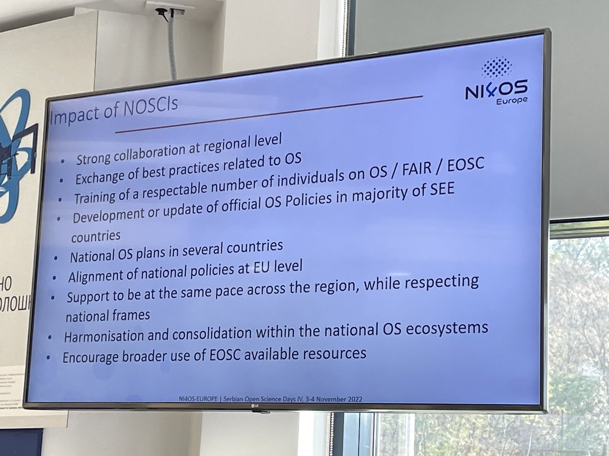 An excellent overview of national initiatives for #eosc and #OpenScience in the SE European region from @elentoli and <a href="/NI4OS_eu/">NI4OS Europe</a> impact as a learning environment. <a href="/OpenAIRE_eu/">OpenAIRE</a>