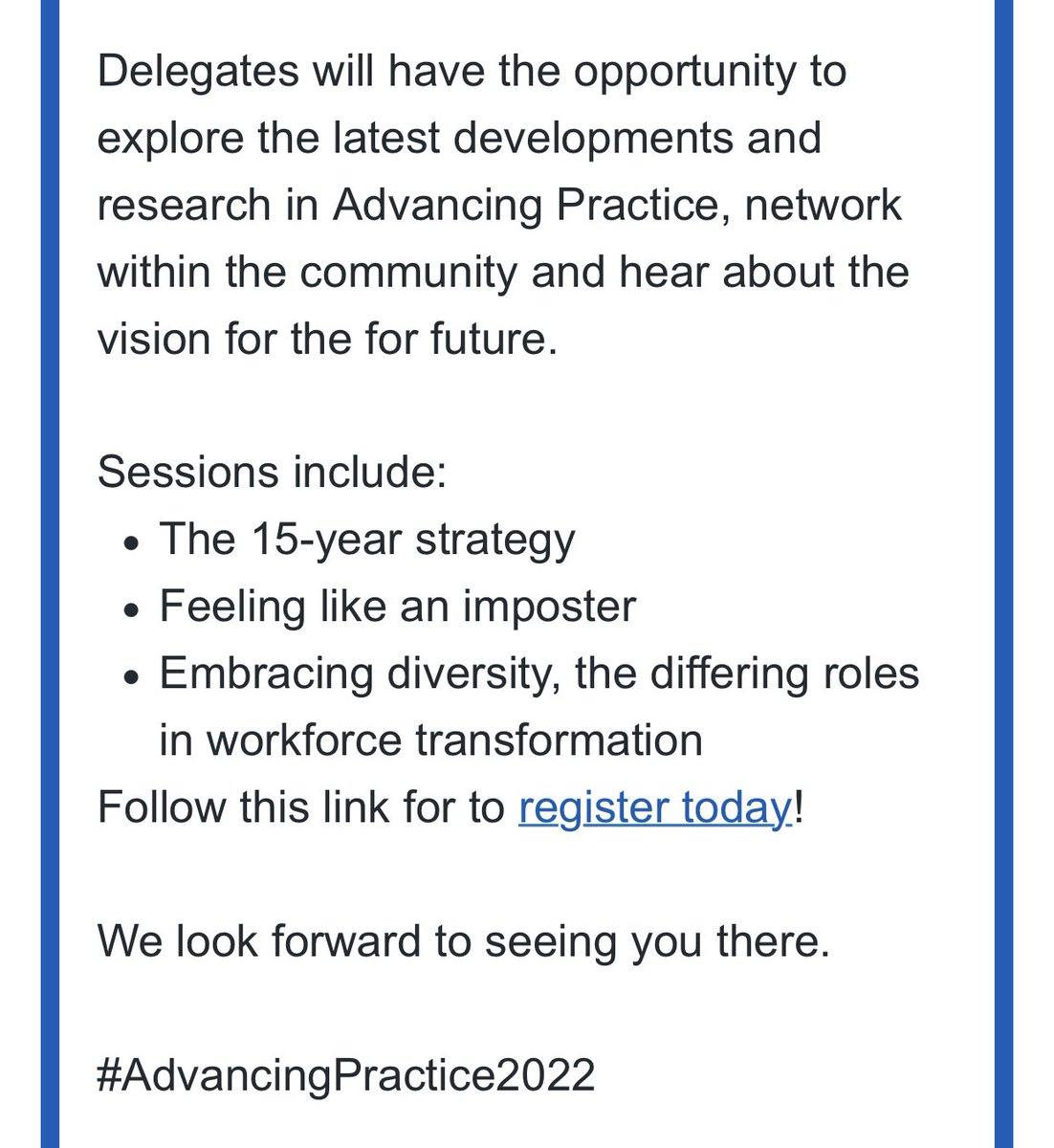 Monday and Thursday next week I will be attending the online National AP conference and will keep you updated as to key themes and discussions 
Followed swiftly w/c 14th Nov by the relaunch of the CIOS community of practice for APs and aspiring APs  look out for comms…
