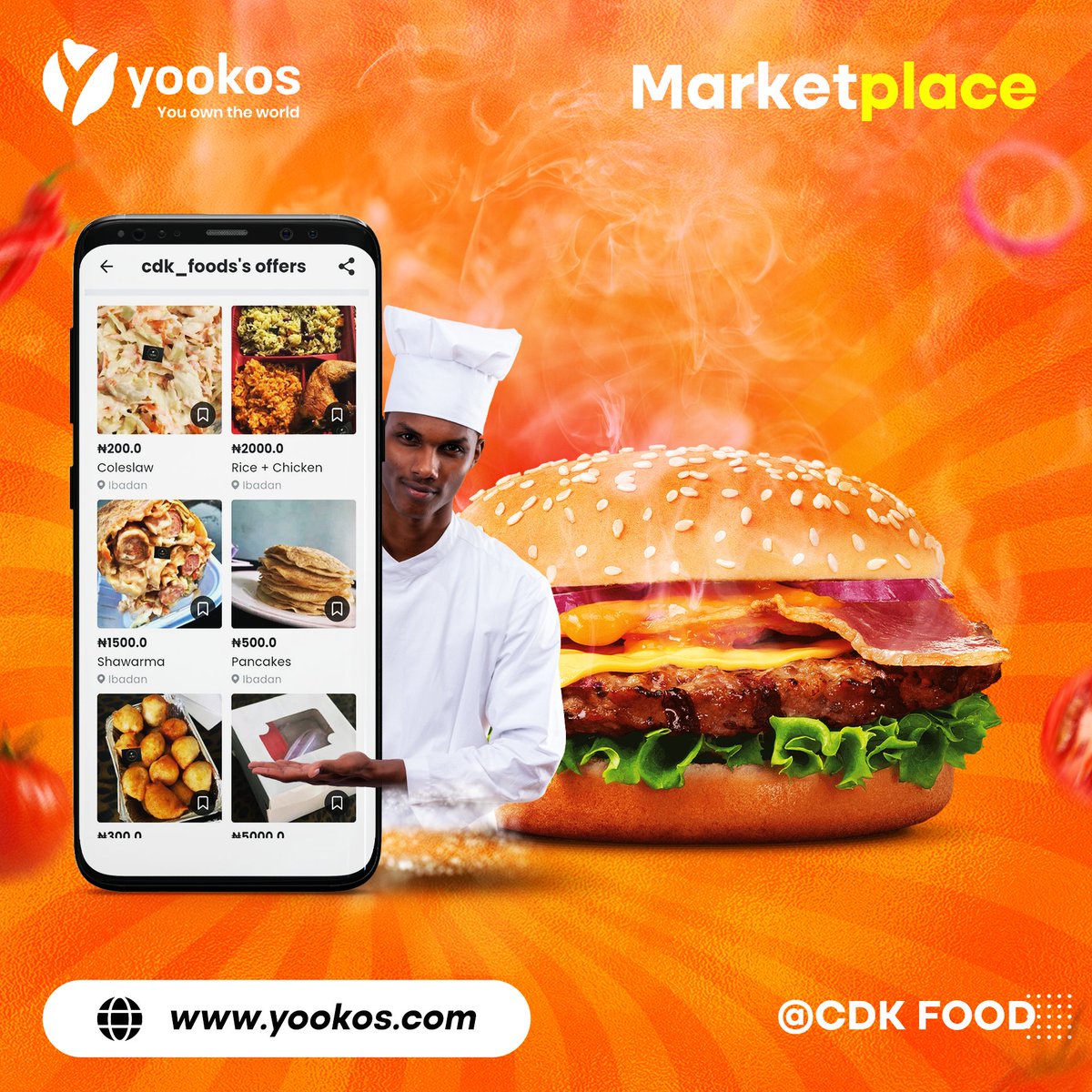 yookos_official's tweet photo. Cdk_foods is into sales and delivery of foods in any quantity. Catering for both indoor and outdoor events.
Visit  Cdk_foods on yookos marketplace and order sumptuous meals. 
Click on this link to visit shop.
https://t.co/RdQNPZnAGl
@YookosSupport https://t.co/uSycZoFaAf