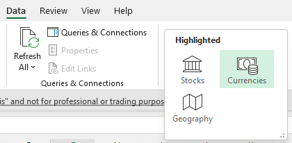 ✅ Currencies

Selain Geography, di data types juga ada pilihan ‘Currencies’ yg bisa kamu pake kalo p...