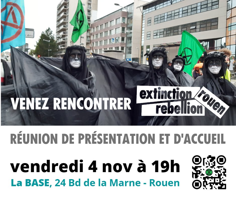 C'est ce soir! et il n y a pas de Replays. Autour d'une bière ou autre boisson venez nous rencontrez, nos modes d'actions,, notre artivisme et vos envies. Ce soir  vendrei 4 19h à la base |rouen