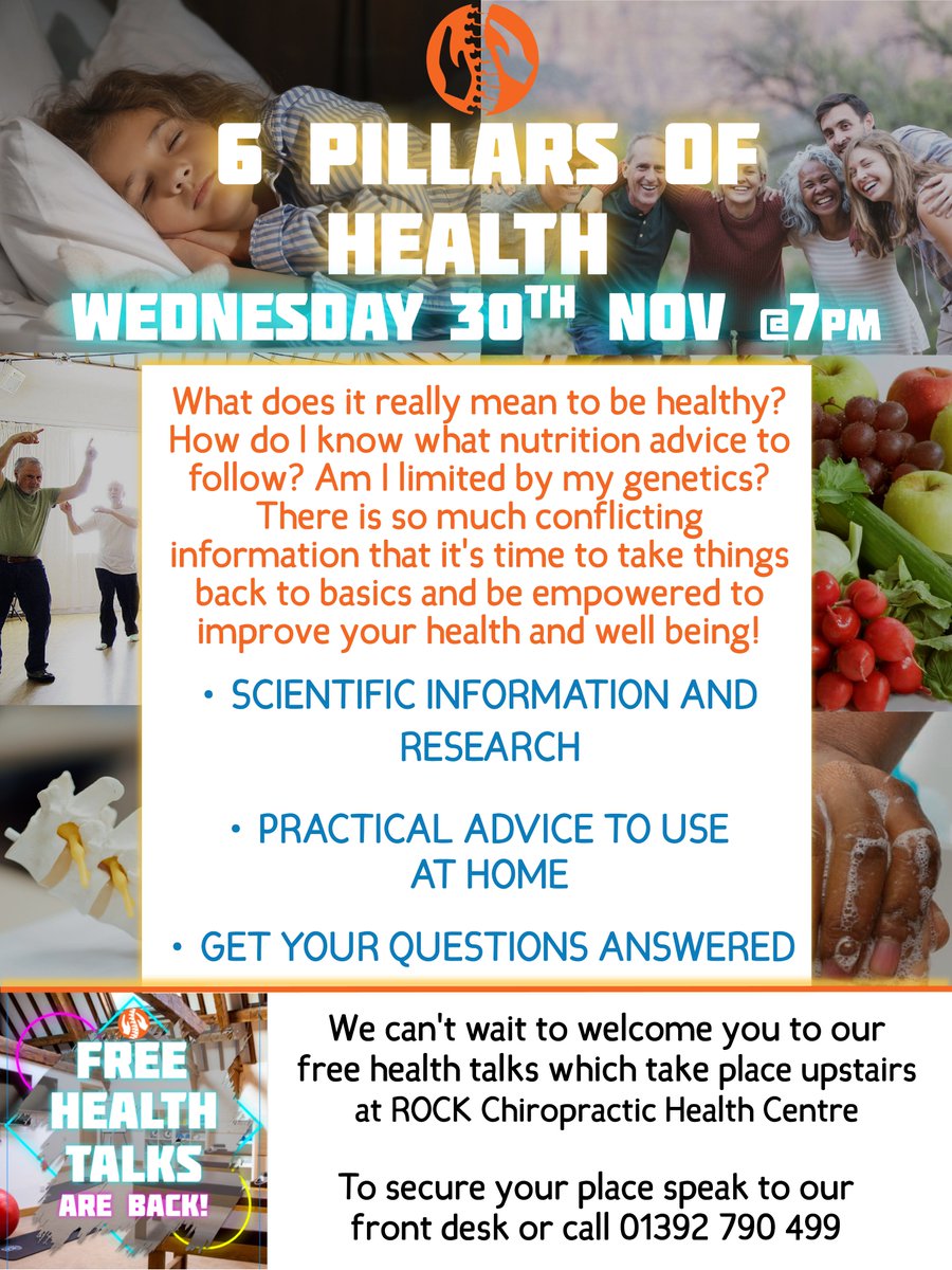 We are so happy to announce that free health talks are back here at ROCK!!! 
Our next health talk will be led by Dr Sari on the 30th of November at 7pm. 
We can't wait to have you here! 🙂
#chiropractic #rockchiropractic #health