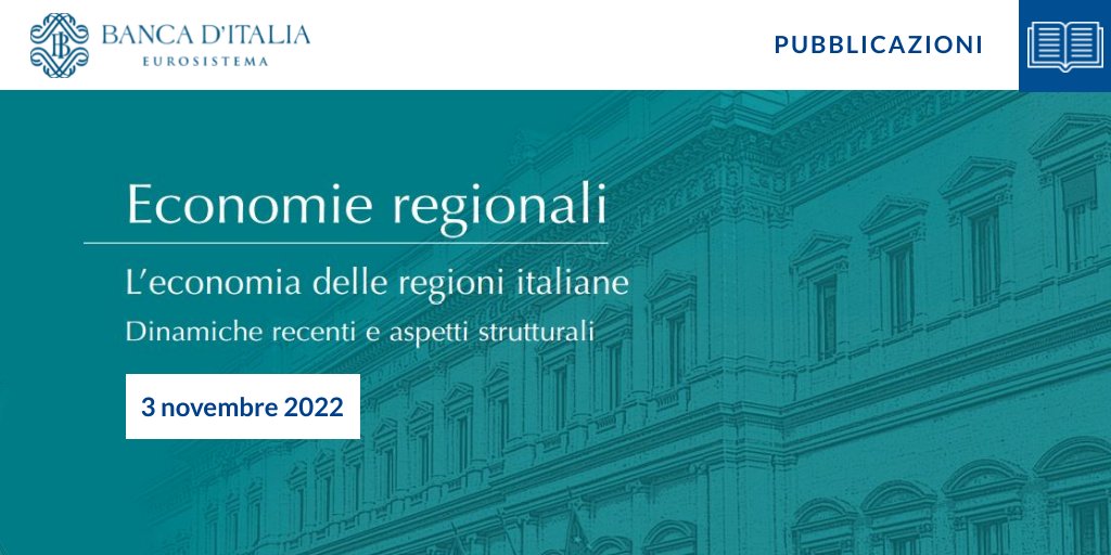 Online “L’economia delle #regioni italiane. Dinamiche recenti e aspetti strutturali”. 
🧵 Segui il #thread sull’andamento dell’economia nelle 4 macroaree italiane 👇
#leggiqui la pubblicazione #Bankitalia bancaditalia.it/media/notizia/… 
#ERIT #EconomieRegionali
1/12