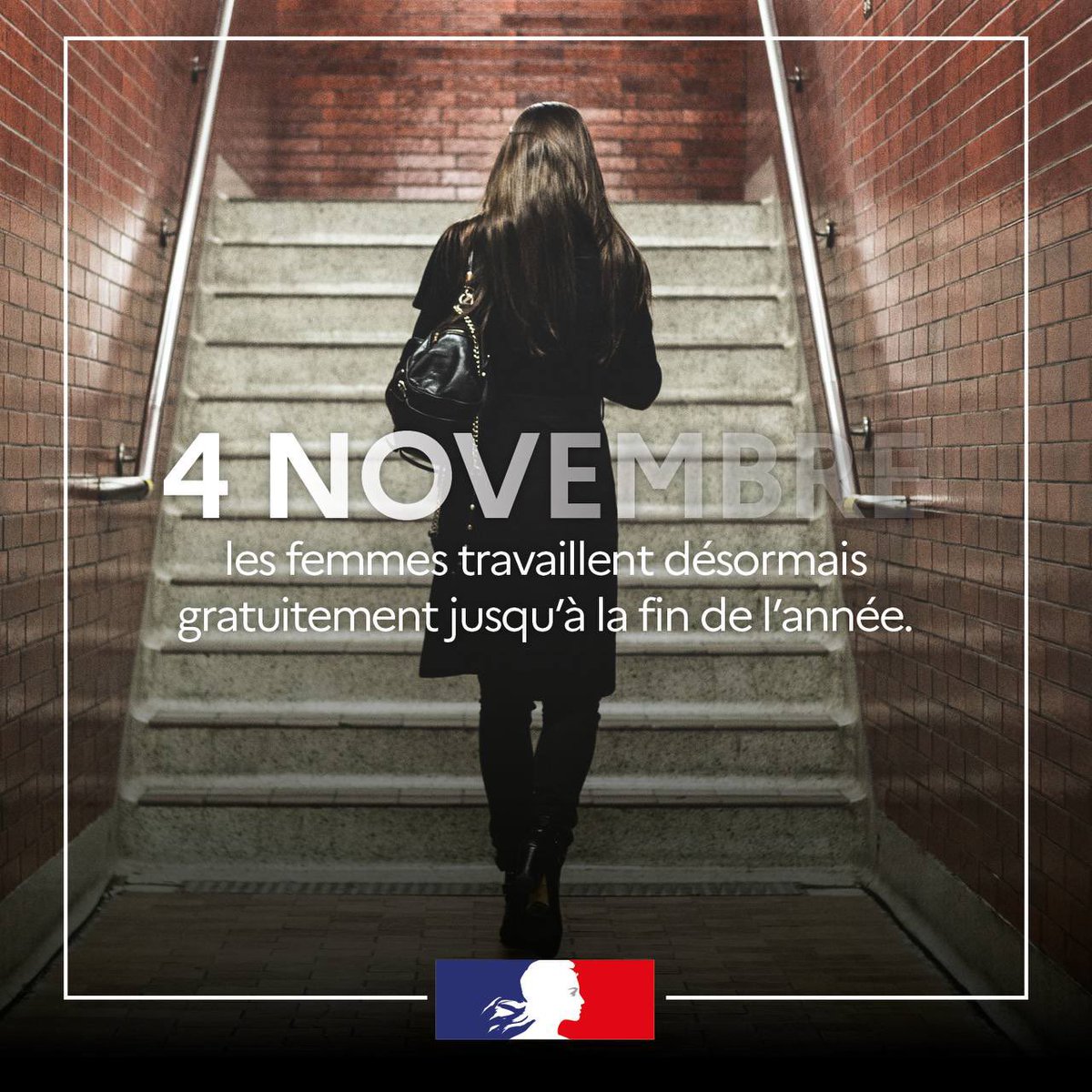 Elisabeth_Borne's tweet image. Il est 9h10 : en France, les femmes travaillent désormais gratuitement jusqu’à la fin de l’année.
Les lignes doivent bouger : rétablir l'égalité salariale ce n'est pas accorder une faveur aux femmes mais réparer une injustice.
Je continuerai à y mettre toute mon énergie.