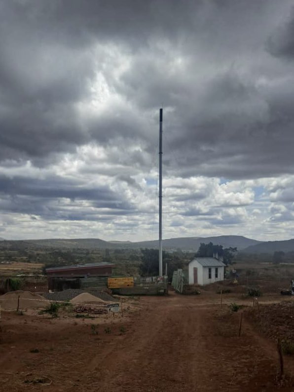 24 metres high! At Mutambara, the incinerator chimney stack is now in place. Its height safely disperses gases over a wide area. The incinerator, built under ZIRP, is absolutely essential in securely neutralising medical waste. #BuildBackBetter