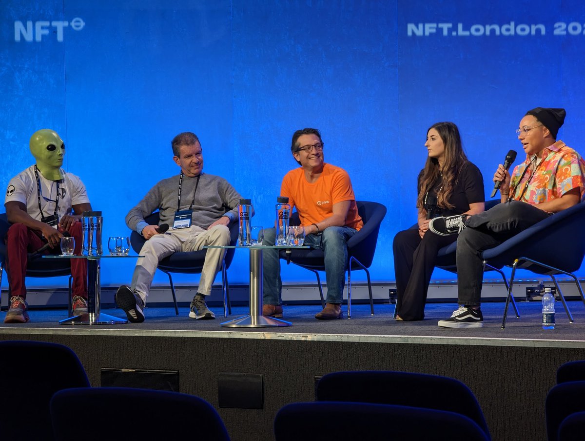 YotaWada's tweet photo. Day two at NFT London. I am more interested in this alien than NFTs.... I wonder if he has a super power. ..

#NFTLondon2022 #NFTLondon #blockchaintechnology #blockchaingames https://t.co/T3wrTOi07K