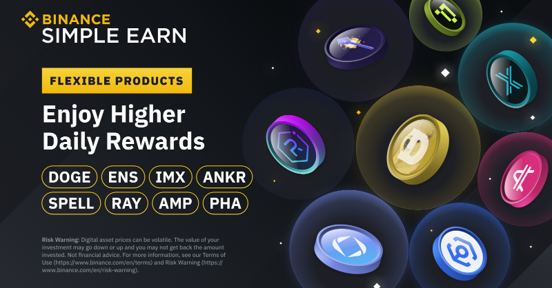 binance's tweet photo. Enjoy higher daily rewards on Flexible Products with #Binance Simple Earn!