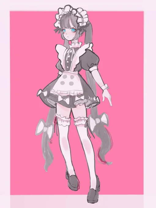 ただメイド描きたいです萌え萌えキューン #illustraion #artwork #イラスト #メイド #お絵描き #創作 #オリジナルキャラクター 