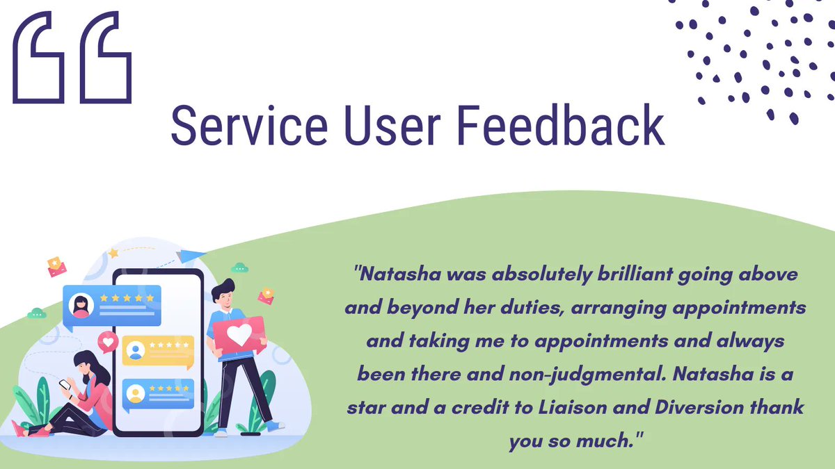 LandD_WY's tweet photo. What great #feedback received from one of our service users in Leeds! 😃

Interested in working for a service dedicated to ensuring the best possible outcomes for those who come into contact with the #criminaljustice system? Check out our vacancies below: 
https://t.co/tcUiH9mHMn https://t.co/XdcBDak4Xp