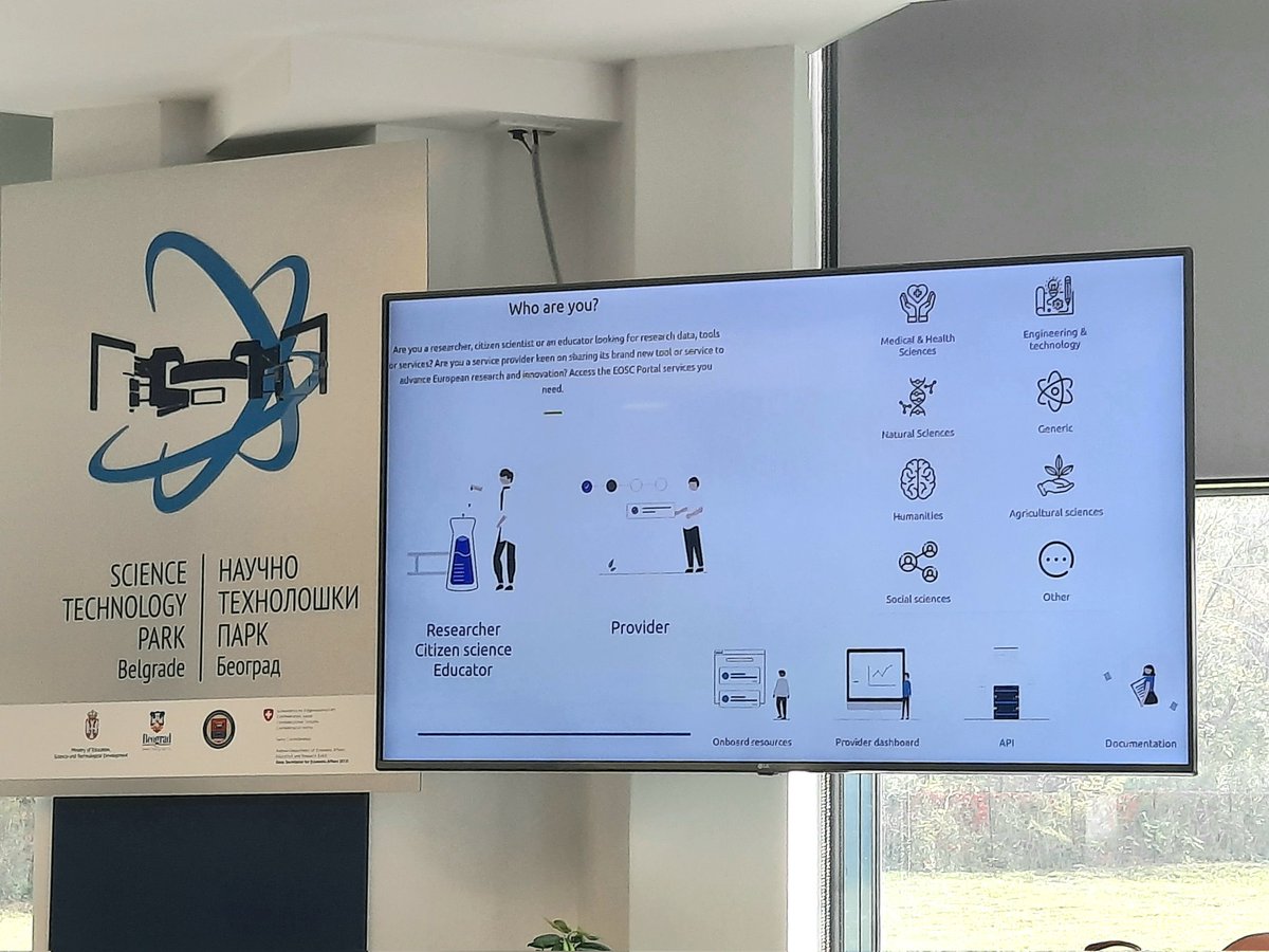 ana_carpediem's tweet photo. Milica Ševkušić @lessormore4 (Institute of Technical Sciences of SASA) shows us EOSC Portal and Services at #OpenScience Days in #Serbia. 🗒💫

@Univerzitet_BG  #DON2022 @NI4OS_eu  @EOSCFuture   #NI4OS #EOSCFuture https://t.co/MriAq8MauD
