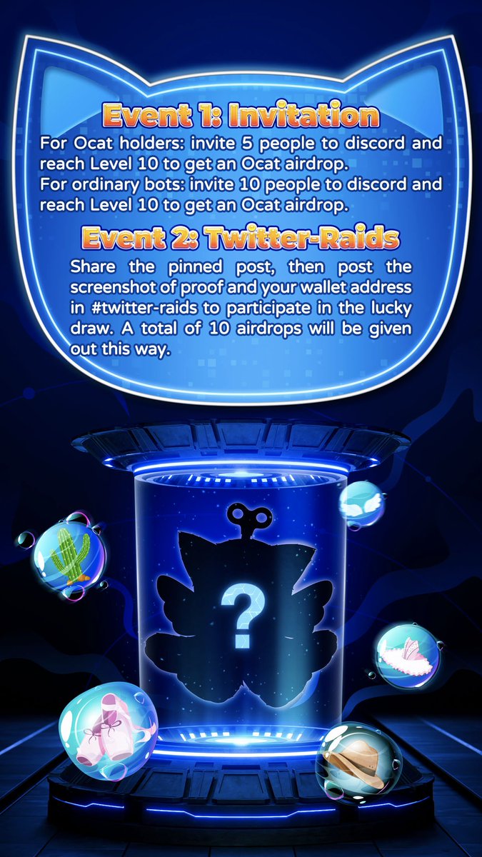 ✨0913 is about to start his next journey🚀

5 Ocat batch 4 WLs🎫 giveaway🎊:

✅❤️ &amp; RT
✅Tag 3 frens
✅Follow <a href="/0913_ErrorCode/">0913 ErrorCode</a> 

The 4th batch of #Ocat is coming soon. Check out the rules below👇

#0913errorcode #FreeMint #NFTGiveaways