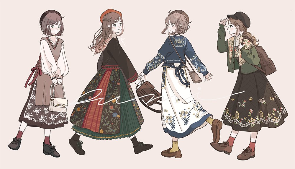 「民族衣装×秋コーデ 」|双森 文のイラスト