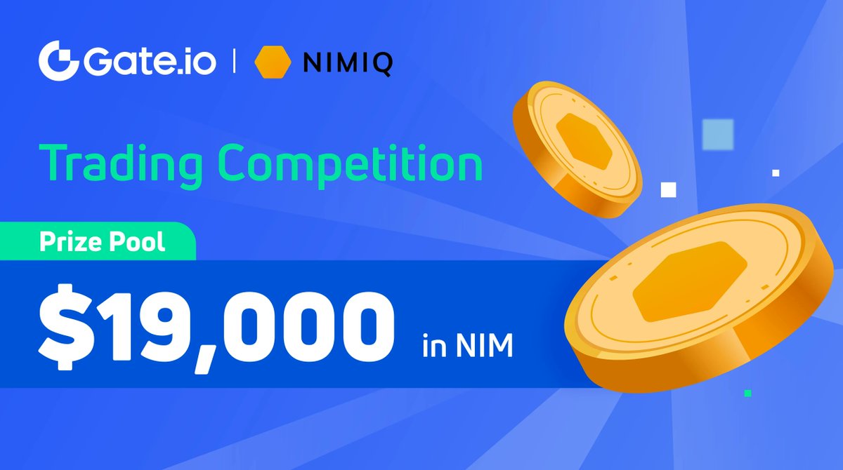 ⭐️ $NIM Trading Competition is Live on https://t.co/8kWqgEeplL! Join and  Share $19,000 Rewards! ⏳ Nov 05-12, 08:00 UTC $19,000 in $NIM to Be Given  Away! 💛 Follow @gate_io & @nimiq 💛 Like