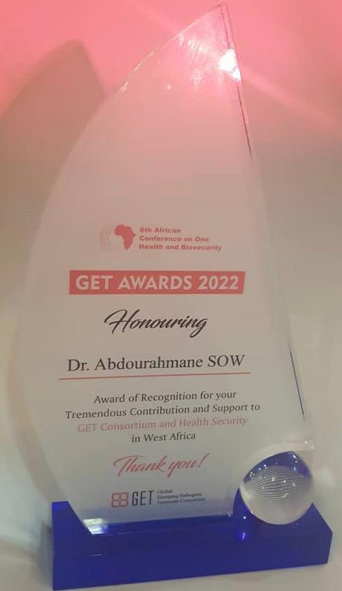 Congratulations to Dr Abdourahmane Sow <a href="/asow1211/">Abdourahmane Sow</a> for this well-deserved distinction for the remarkable work done for several years.

@lsmoh @getconsortium @ncdcgov #GETConference2021 #internationalconference #genomics #biosecurity