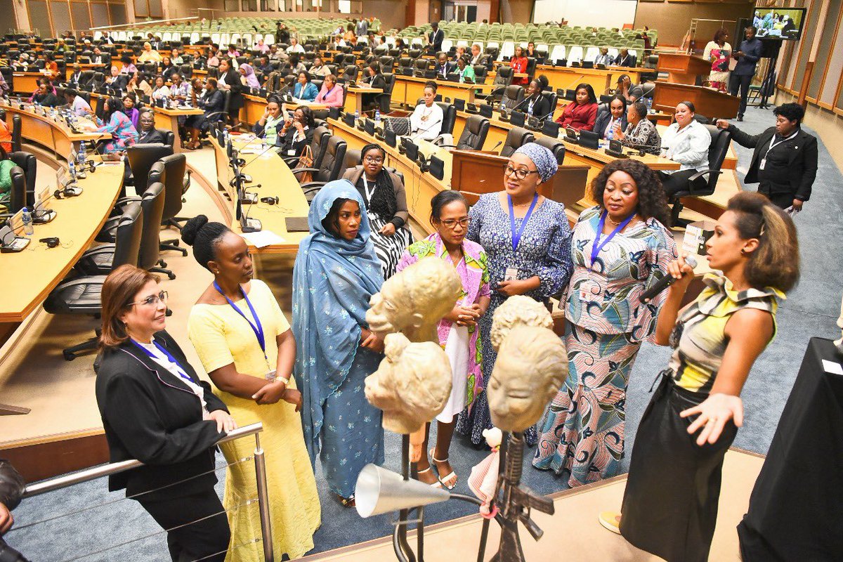 AfrikParliament's tweet photo. "Today, I stand before you so that together we can speak out, share and raise our voices for women in the fight against #GBV. My work has focused on denouncing sexual violence against women” - @DoraPrevost appeals to MPs as she presents her work at #PAPWomenConference https://t.co/eAZ30nqz8a