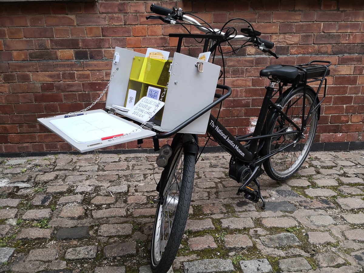 JusticeMuseum's tweet photo. Find our creative team out on our #MuseumBicycle between 2-4pm around Hockley today (4th Nov)
Sparking conversation and creativity around an object, crafted by someone living in prison, create something extraordinary with us!
#Ingnuity #communities
https://t.co/Aj0B2KYjIJ https://t.co/LCcY6SjqwQ