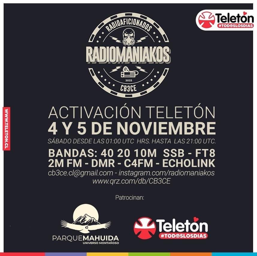 RedChile_elink's tweet photo. REDCHILE .. apoyando la actividad de nuestros amigos y colegas Radiomaniakos .. hoy y Mañana Activación Teletón .. los esperamos https://t.co/EKV5EBU7cd