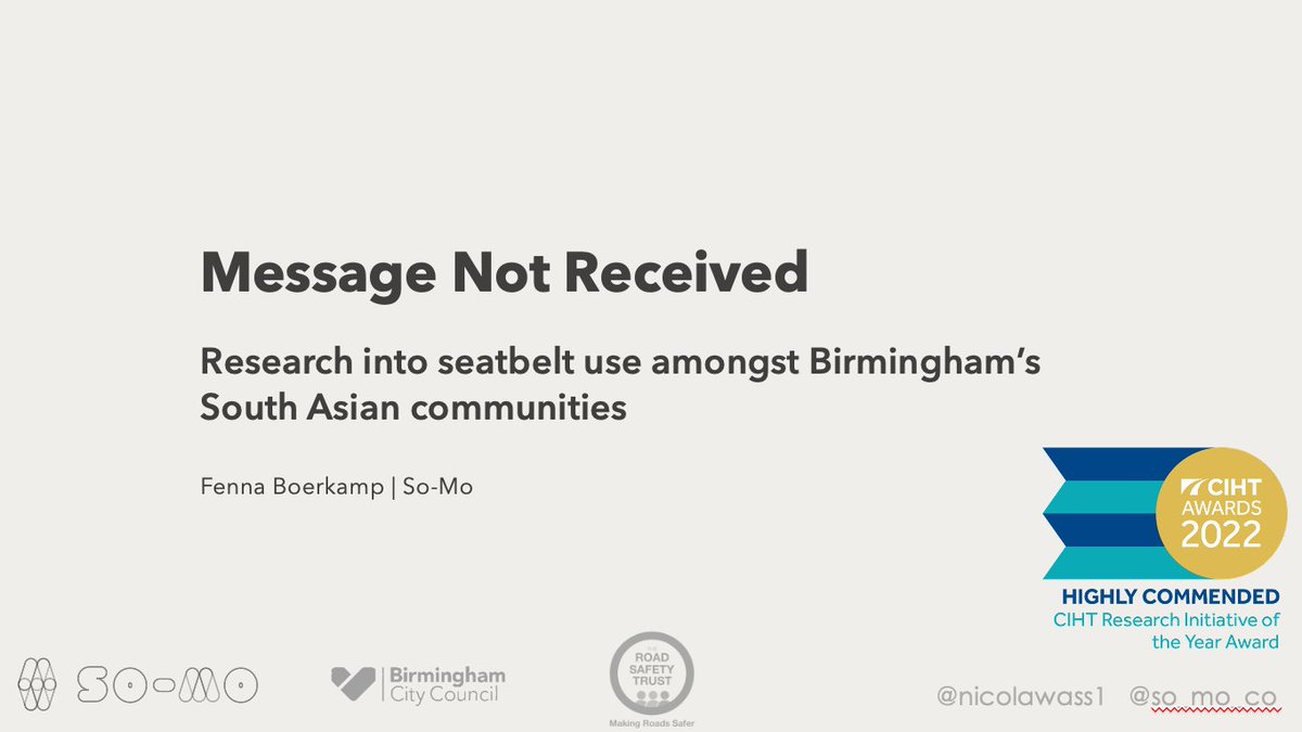 This week, So-Mo presented our project 'Message Not Received' at <a href="/RoSPA/">RoSPA</a>'s incredible #RoadSafety Conference. Our co-designed campaign assets intrigued the audience. Want to see those for yourself? Go to so-mo.co.uk/message-not-re…!