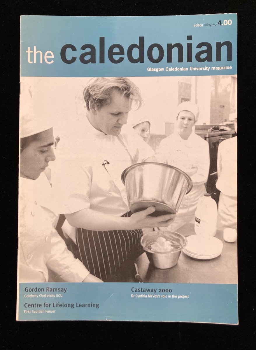 For those of you wondering, the celebrity chef was... Gordon Ramsay! From our institutional archive, this issue of The Caledonian covers the event which saw Hospitality Management students make a 3 course lunch with the chef. For more on GCU & its history: https://t.co/BC6fZERnsC https://t.co/3hVHa6oBT9 https://t.co/vTc9moyD1h