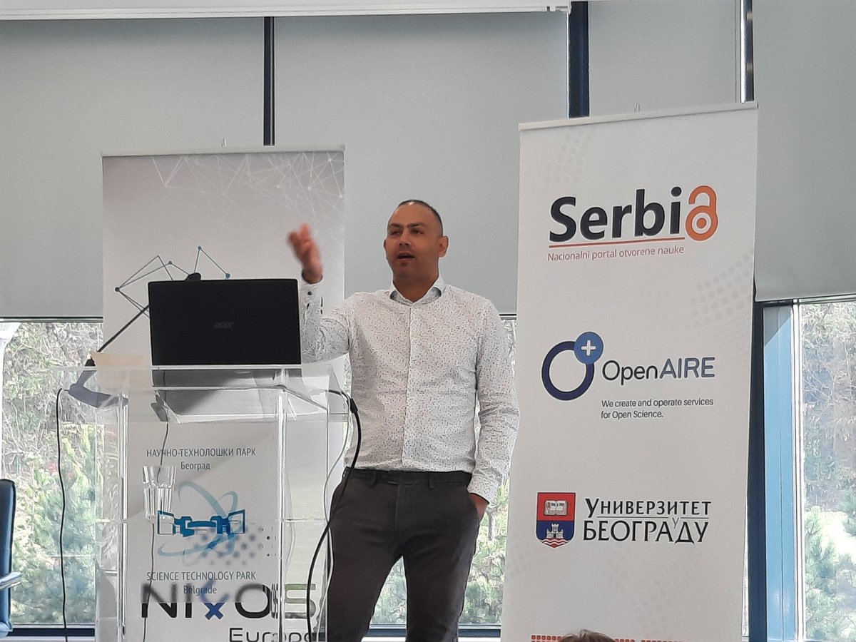 Dr. Andreas Athenodorou (The Cyprus Institute, Nicosia) talking about NI4OS-Europe EOSC Promoters at #OpenScience Days in #Serbia. ☀️

@Univerzitet_BG  #DON2022 @NI4OS_eu  @EOSCFuture   #NI4OS #EOSCFuture