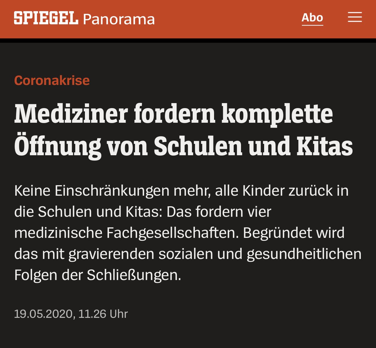 Bezüglich des fortwährenden Satzes: „Man wusste es eben nicht besser.“ Dieser Artikel ist vom 19.05.2020! Es gab kritische Stimmen, andere Experten, diese wurden bloß nicht gehört. Die politischen Maßnahmen in der Corona Pandemie gehören zwingend aufgearbeitet!