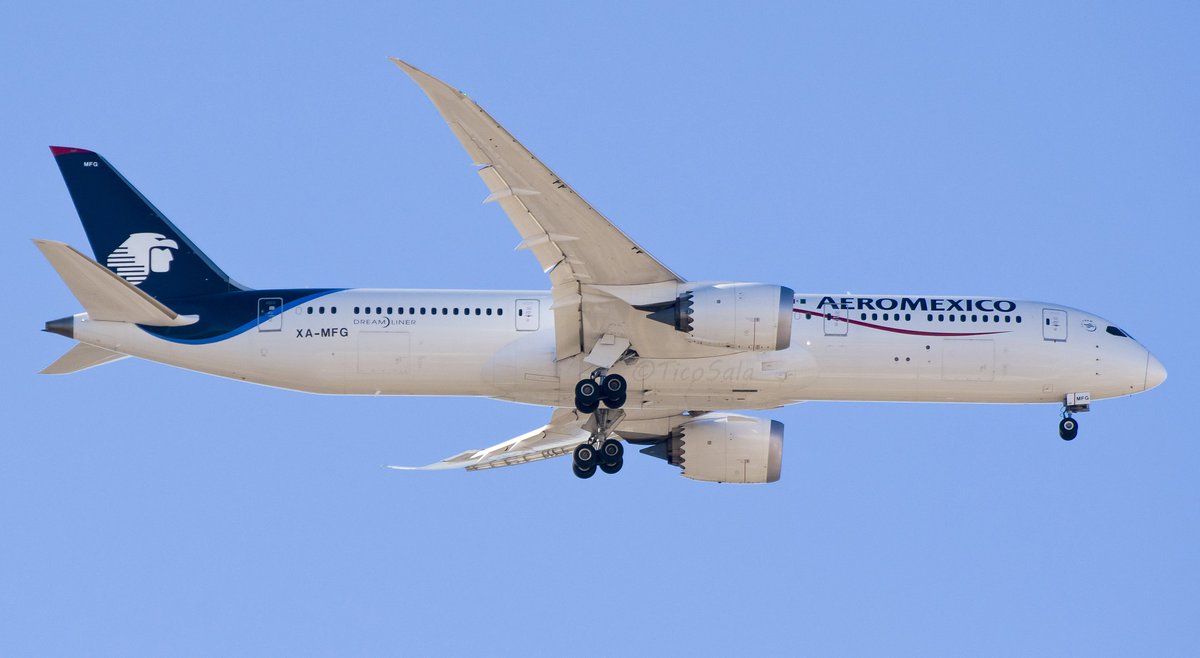 Boeing 787-9 Dreamliner de Aeroméxico
desviado a Valencia desde Madrid por motivo de la posible reentrada del #cohetechino