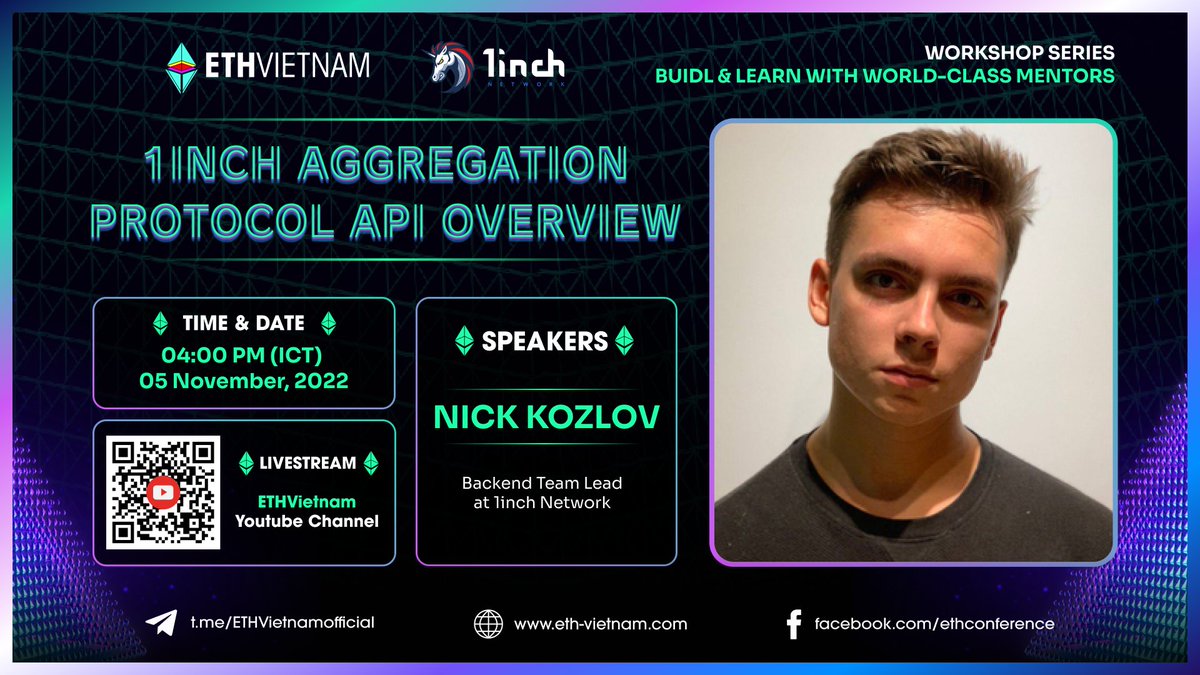Online workshop with @1inch network 🔥 Register now: q4h3icymjiy.typeform.com/1inch-topic ⏰ Time: 04:00 PM (GMT+7), 5 November 2022 📍 Venue: quickom.com/j/czhyk 🎥 Watch link on YT: youtube.com/watch?v=dHs6OH… See ya all,