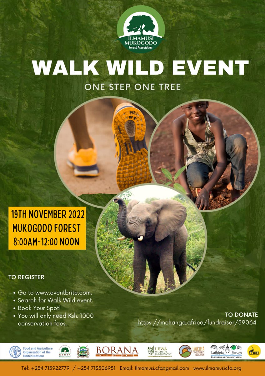 On the 19th of November, we 𝐖𝐚𝐥𝐤 𝐖𝐢𝐥𝐝
<a href="/FAOKenya/">FAO in Kenya</a>  <a href="/conservancies/">Laikipia Conservancies Association</a>  @lewa_wildlife <a href="/BoranaWildlife/">Borana Conservancy</a> <a href="/TourismLaikipia/">Laikipia Tourism Association</a> <a href="/KaribuLaikipia/">Destination Laikipia</a> <a href="/TheLaikipian/">The Laikipian</a> <a href="/BATUKOfficial/">BATUK</a> <a href="/NRT_Kenya/">@nrt_kenya</a> <a href="/MagicalKenyaUK/">Magical Kenya UK</a> <a href="/KeForestService/">Kenya Forest Service</a>