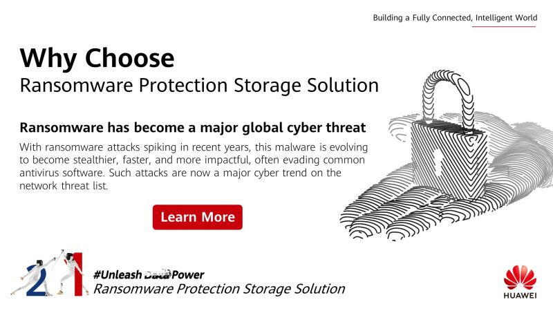 infocentric's tweet photo. With #ransomware attacks on the rise, keeping your #data safe is a priority. Use #Huawei #RansomwareProtection Storage Solution for multi-layer security:
 https://t.co/M9Yimgkc8J
#Huawei #Infoecentricpk #SayNoToRansomware https://t.co/JqmrnivqrD