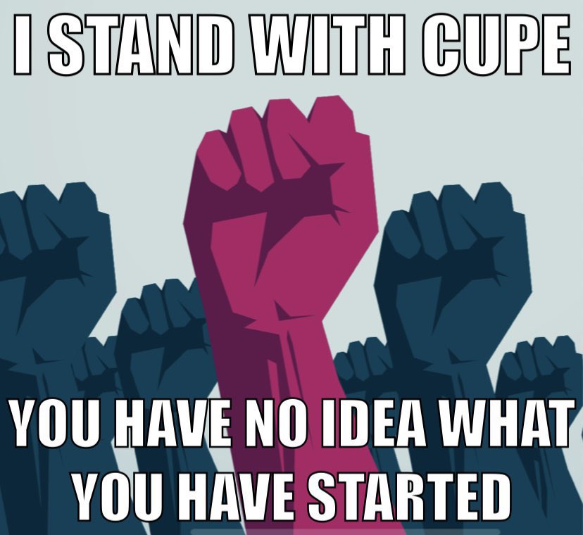 gunner102611's tweet photo. LET’S GO CUPE!!!  WE GOT THIS!! 💜💪💜 #IStandWithCUPE #FireLecce #ontedsolidarity #onted #onpoli https://t.co/WDQ4OSo8hN